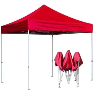 Toldo Americano 3x3 Rojo < – Estructura de Fierro Hexagonal | Calidad Premium
