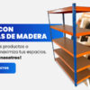 Rack Repisa Madera 180x180x60 cm Naranjo con Azul - Imagen 2