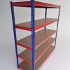 Rack Repisa Madera 180x180x60 cm Naranjo con Azul - Imagen 4