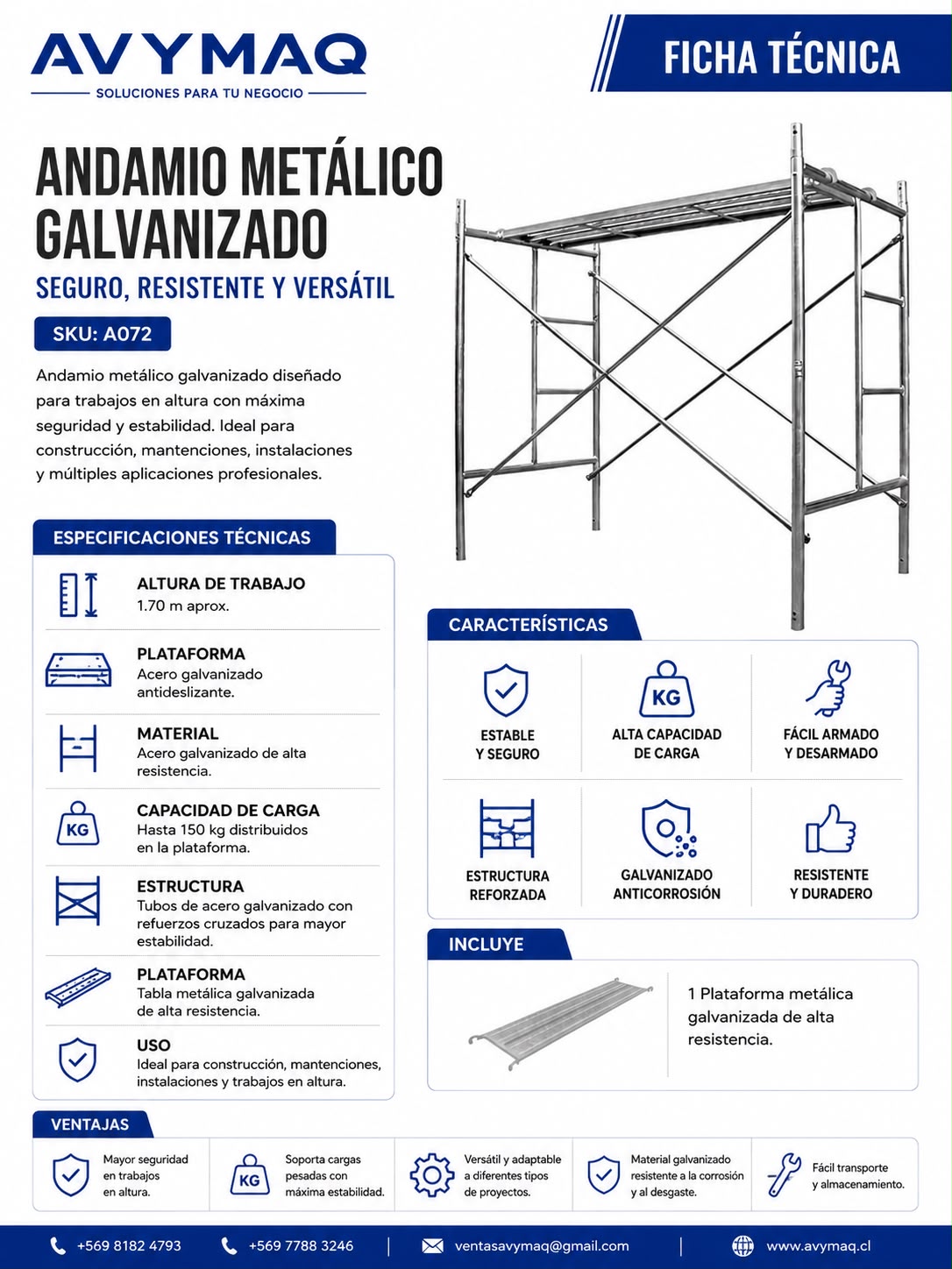 Andamio Metálico Galvanizado – Seguro, Resistente y Versátil - Imagen 2