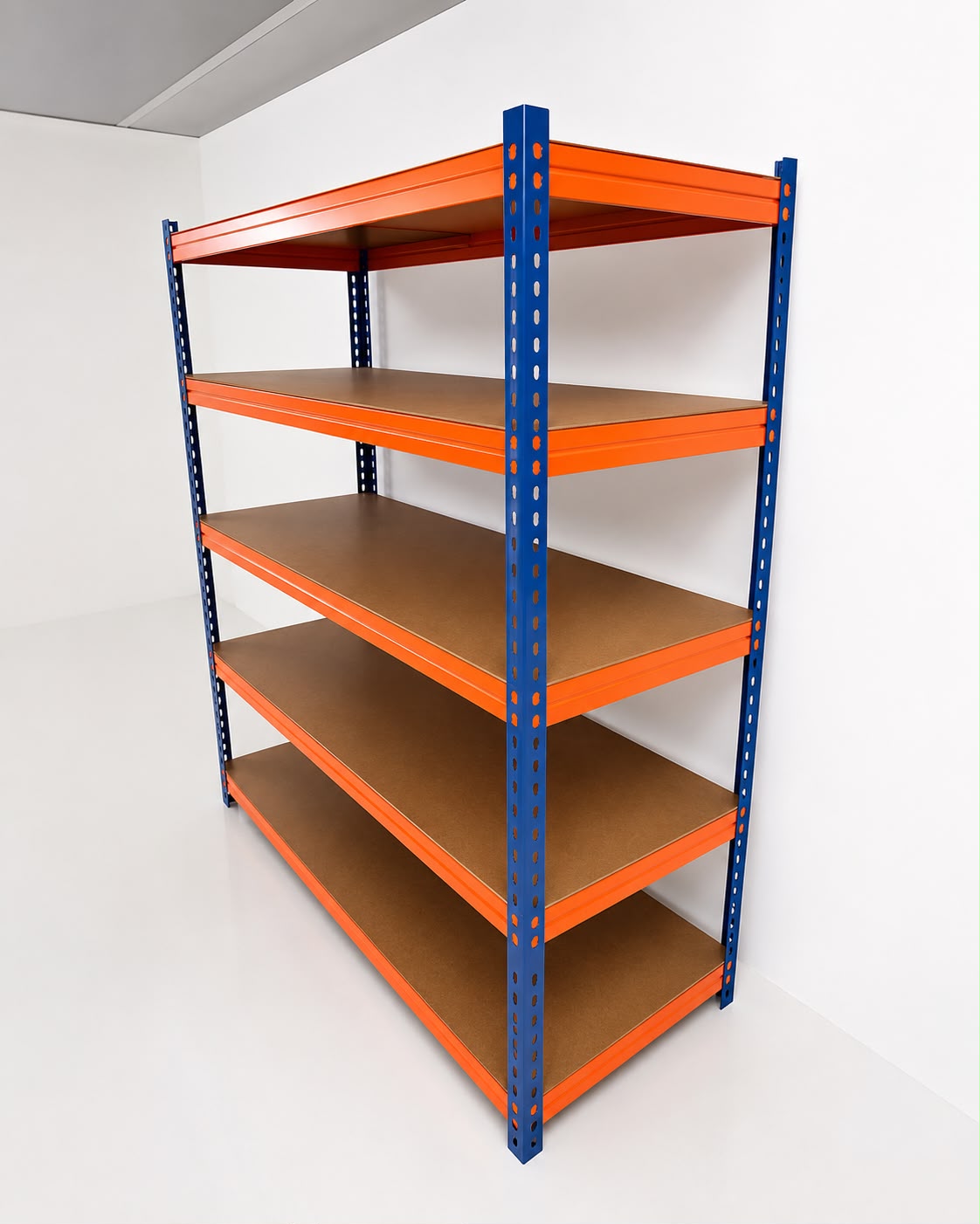 Rack Repisa Madera 180x180x60 cm Naranjo con Azul