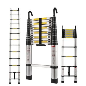 Escalera Telescópica Metálica 3.8 Metros con Gancho