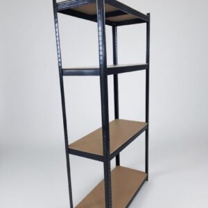 Estante Negro con Repisas de Madera – Medidas: 1.80 m x 90 cm x 40 cm