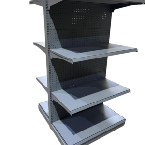 GÓNDOLA CENTRAL DOBLE GRIS 160x93x100 CM